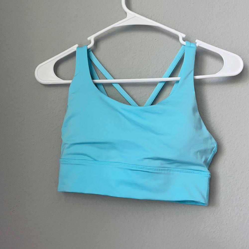 Lululemon Energy Longline Bra *Medium Support, B–D Cups ElectricTurquoise size 6